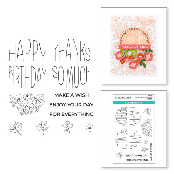 Spellbinders Kaleidoscope Arch Sentiments Clear Stamp Set From the Kaleidoscope Arch Collection