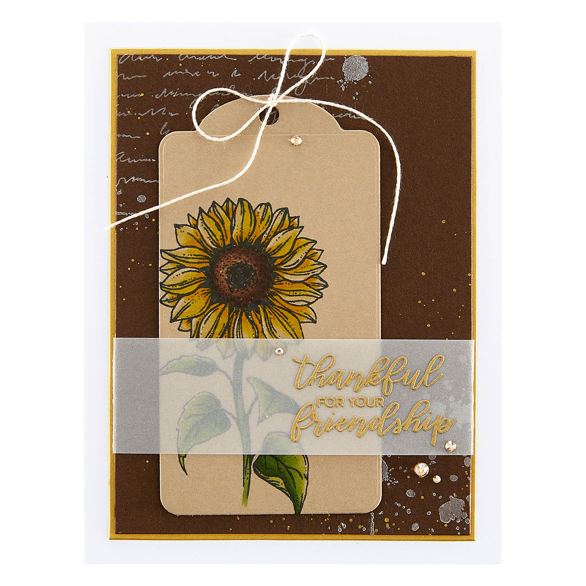 Spellbbinders Sunflower Greetings Clear Stamp Set From the Serenade of Autumn Collection