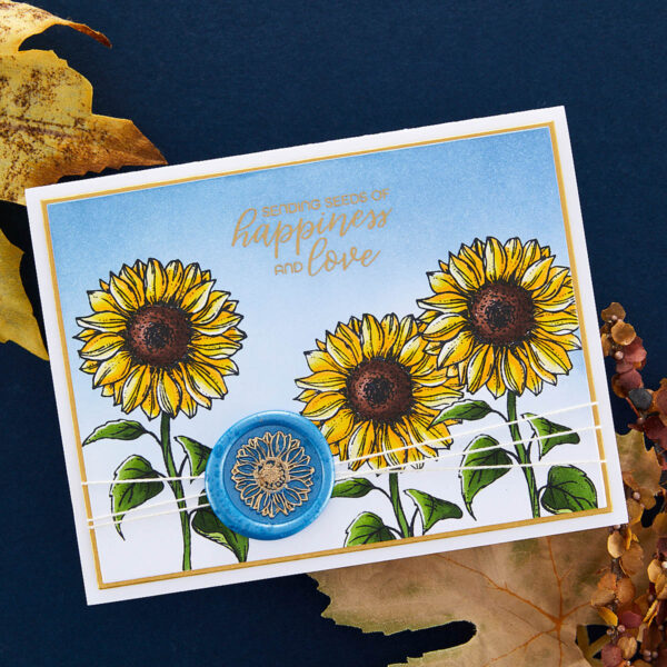 Spellbbinders Sunflower Greetings Clear Stamp Set From the Serenade of Autumn Collection