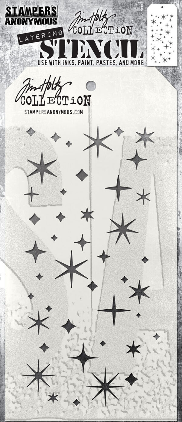 Art Gone Wild Tim Holtz Stencil Twinkle Layering