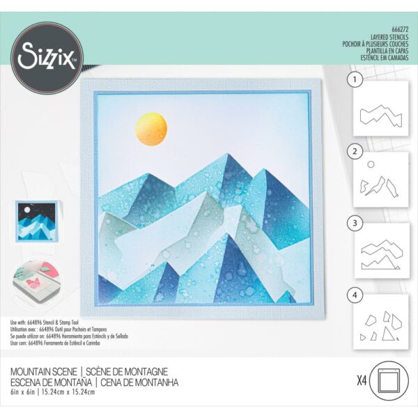 Sizzix Layering Stencil Mountain Scene