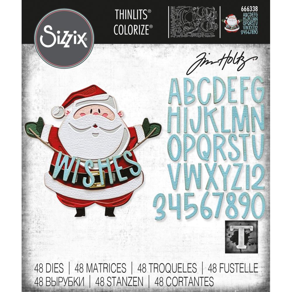 SIZZIX TIM HOLTZ DIE SANTA GREETINGS COLORIZE