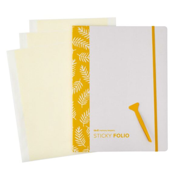 WE R MEMORY KEEPERS STICKY FOLIO YELLOW