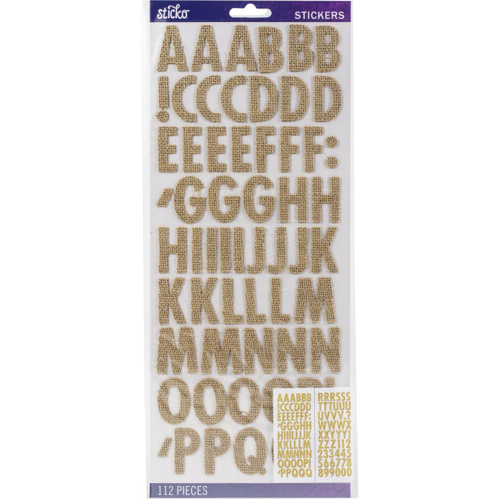 STICKO STICKER ALPHA BURLAP FUTURA