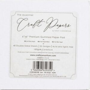 CRAFTERS CONSORTIUM CRAFT PAPER 6X6 INK DROP EARTH