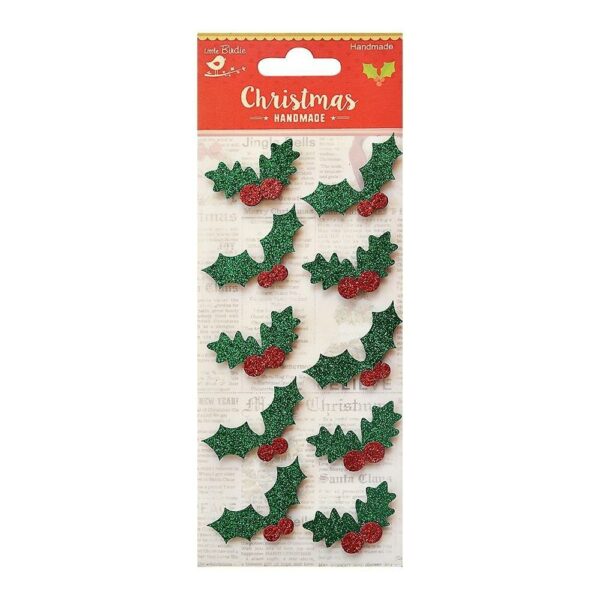 LITTLE BIRDIE CHRISTMAS HOLLY BERRY STICKER