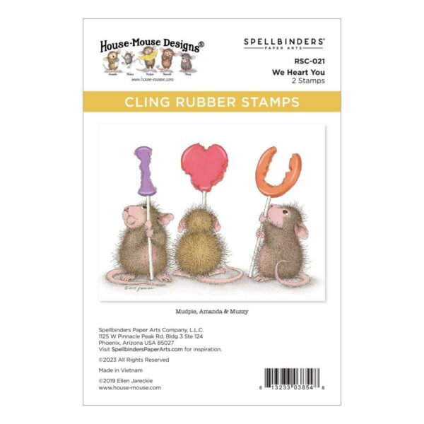 Spellbinders House Mouse Stamp We Heart You