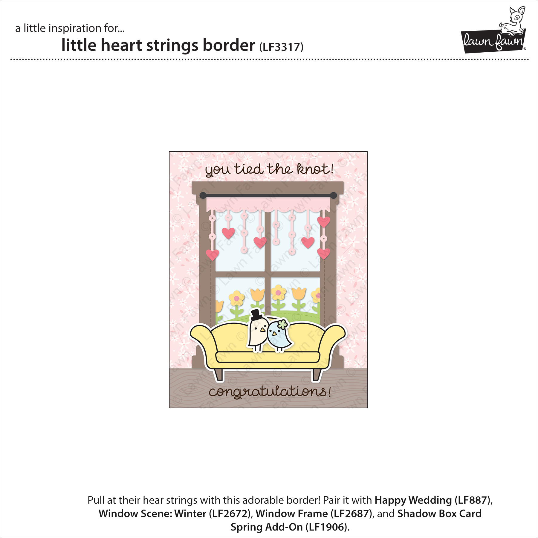 LAWN FAWN DIE LITTLE HEART STRINGS BORDER