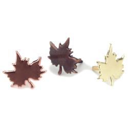 CREATIVE IMPRESSIONS BRADS MAPLE LEAF METALLIC ASSORTMENT 50 PCS