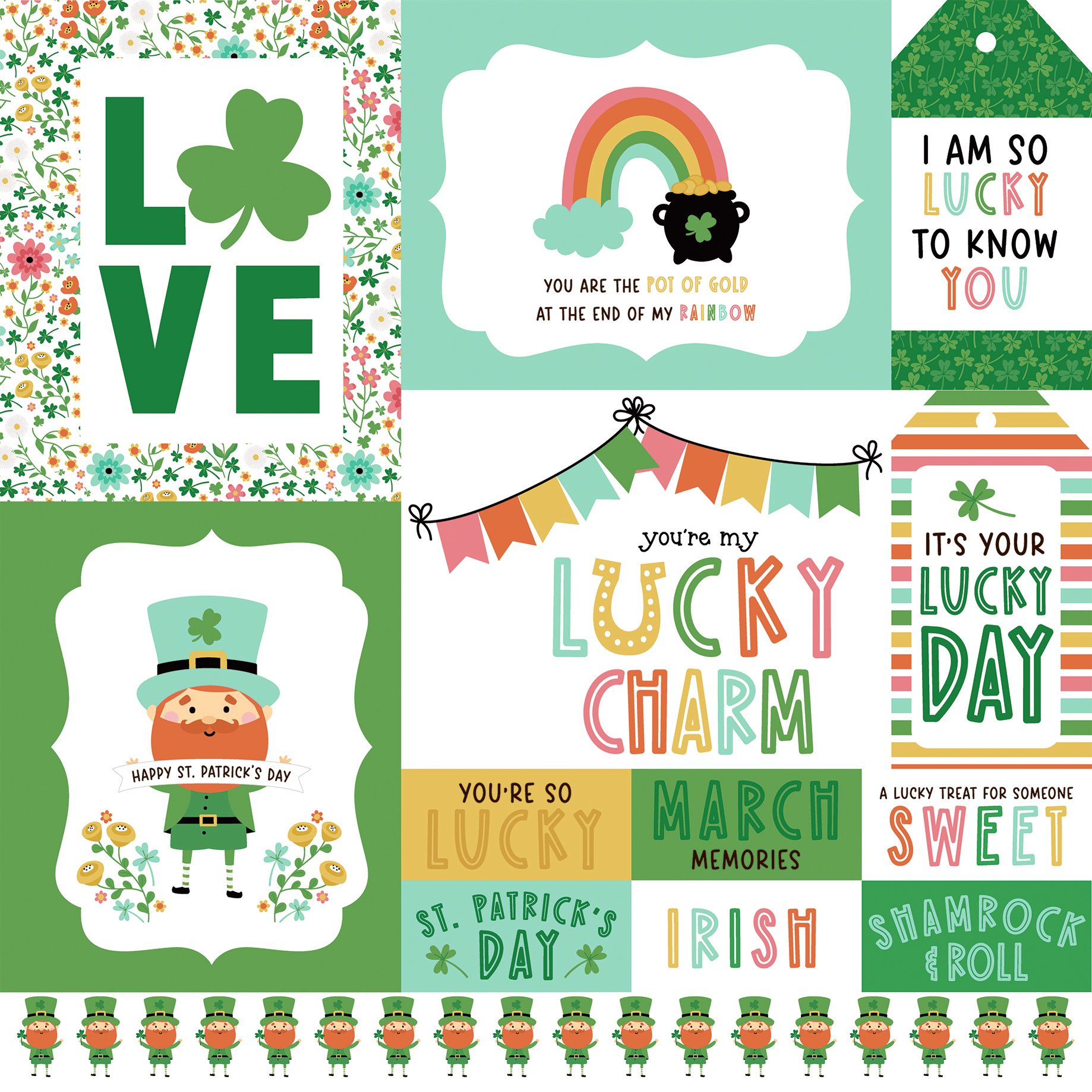 Echo Park Happy St. Patrick’s Day 12X12 Multi Journaling Cards