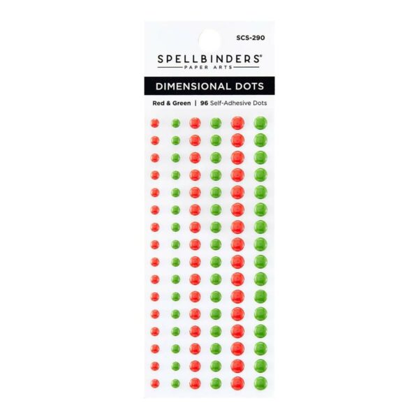 SPELLBINDERS DIMESSIONAL TWO TONE RED GREEN DOTS