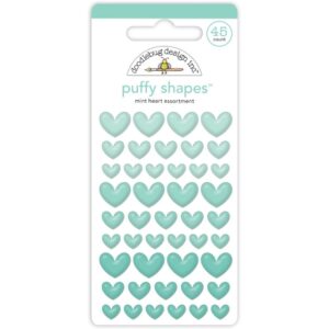 DOODLEBUG PUFFY SHAPES HEART MINT