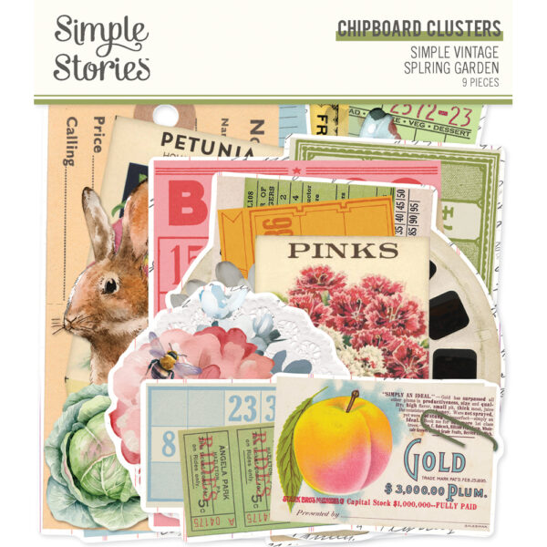 Simple Stories Simple Vintage Spring Garden Chipboard Clusters