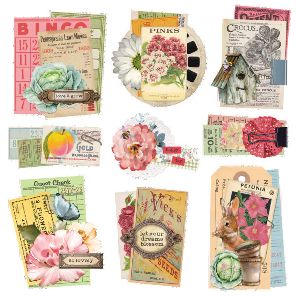 Simple Stories Simple Vintage Spring Garden Chipboard Clusters