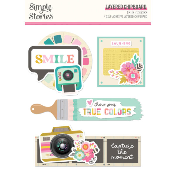 Simple Stories True Colors Layered Chipboard