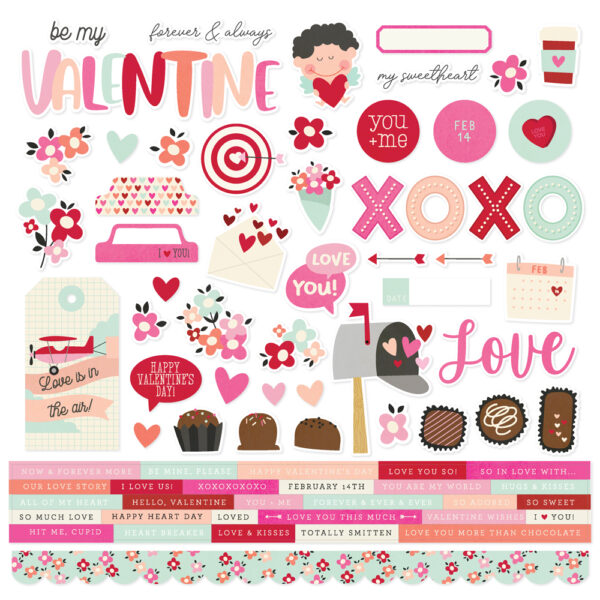 Simple Stories Valentine's Day Cardstock Stickers - Scrapbook Super Station