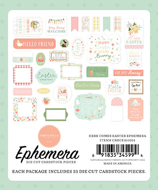 Carta Bella Here Comes Easter Ephemera