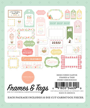 Carta Bella Here Comes Easter Frames & Tags