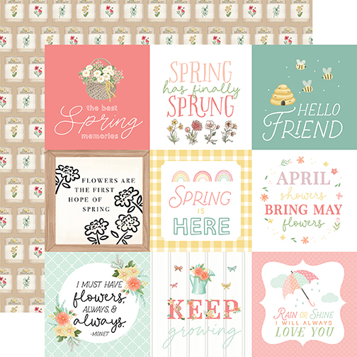 Carta Bella Here Comes Spring 12X12 4X4 Journaling Cards