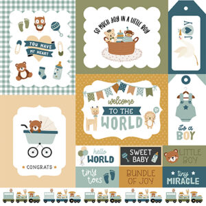 Echo Park Spec Delivery Baby Boy 12X12 Multi Journaling Cards