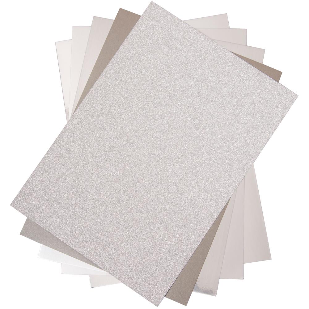 SIZZIX SURFACEZ OPULENT CARDSTOCK SILVER