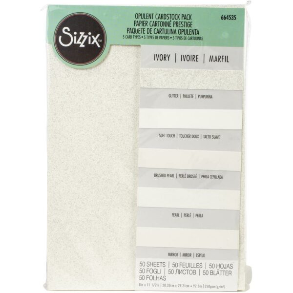 SIZZIX SURFACEZ OPULENT CARDSTOCK IVORY