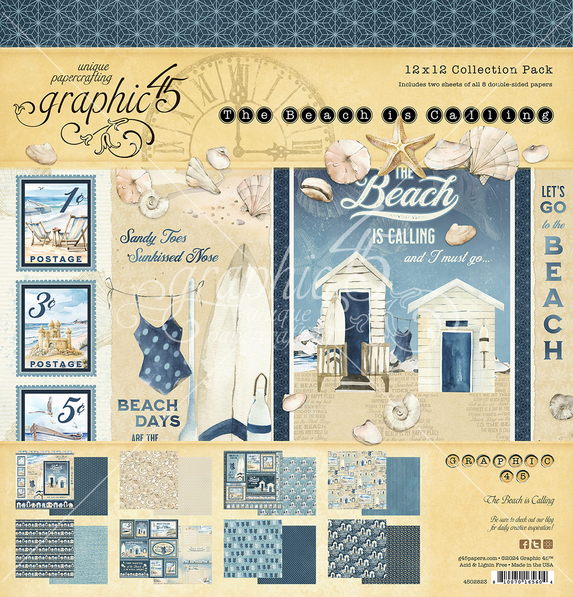 Graphic 45 the Beach Is Calling 12X12 Collection Pack