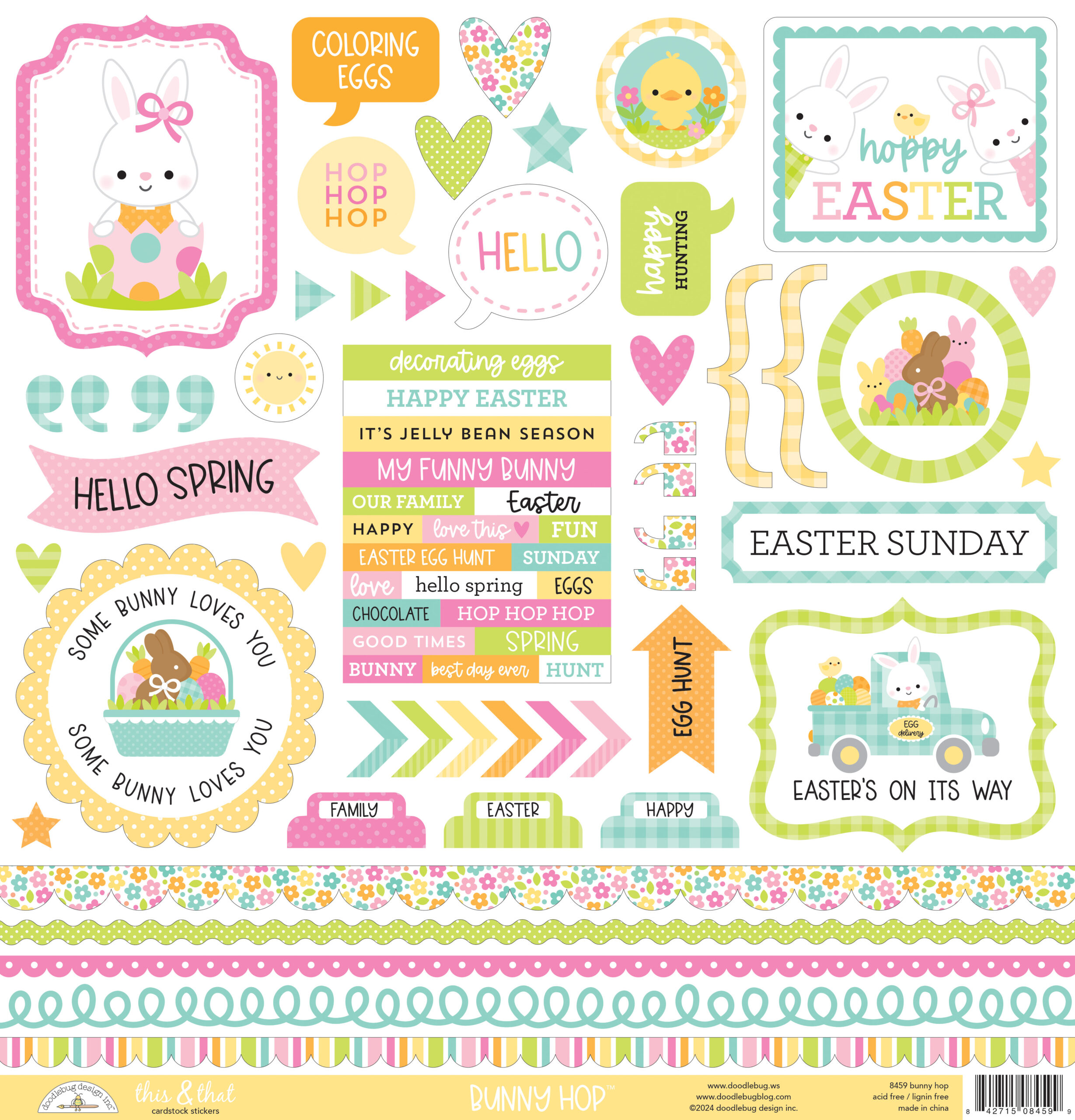 Doodlebug Bunny Hop This & That Stickers