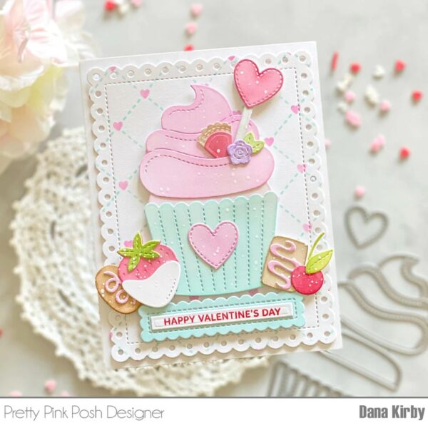 PRETTY PINK POSH STAMP SENTIMENT STRIPS VALENTINE