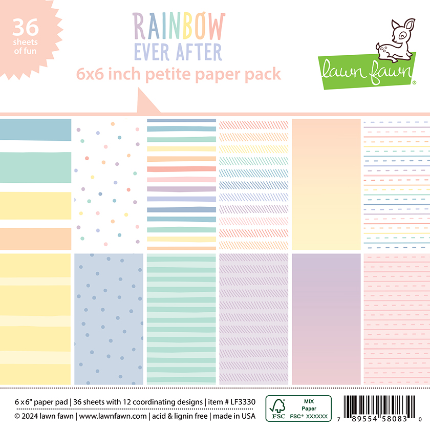 Lawn Fawn 6X6 Paper Rainbow Ever