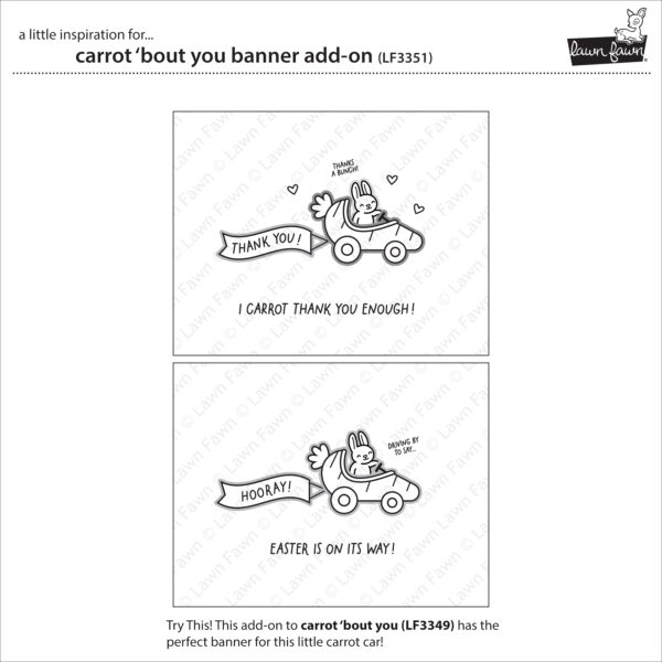 Lawn Fawn Stamp Carrot 'Bout You Banner Add-on