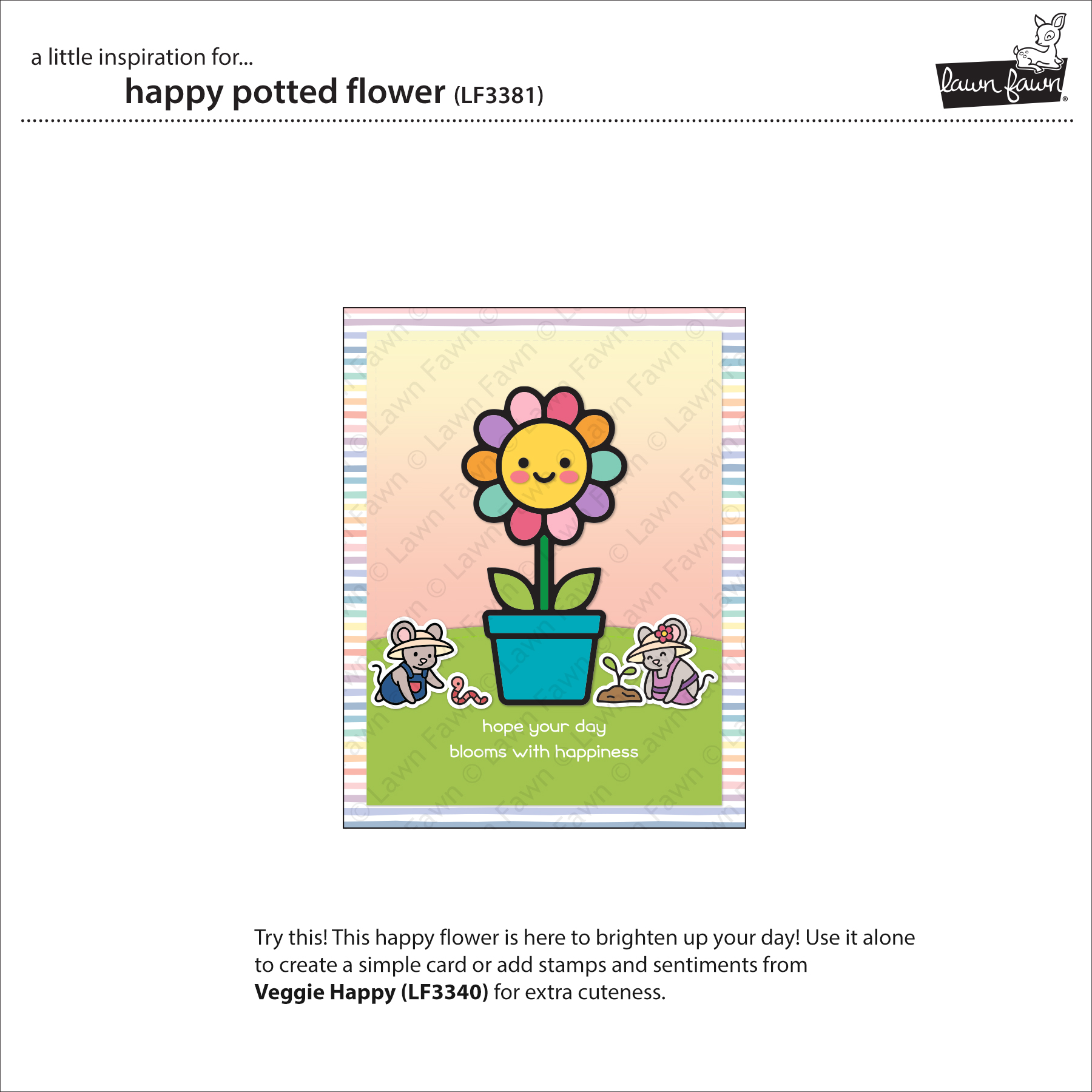 Lawn Fawn Die Happy Potted Flower