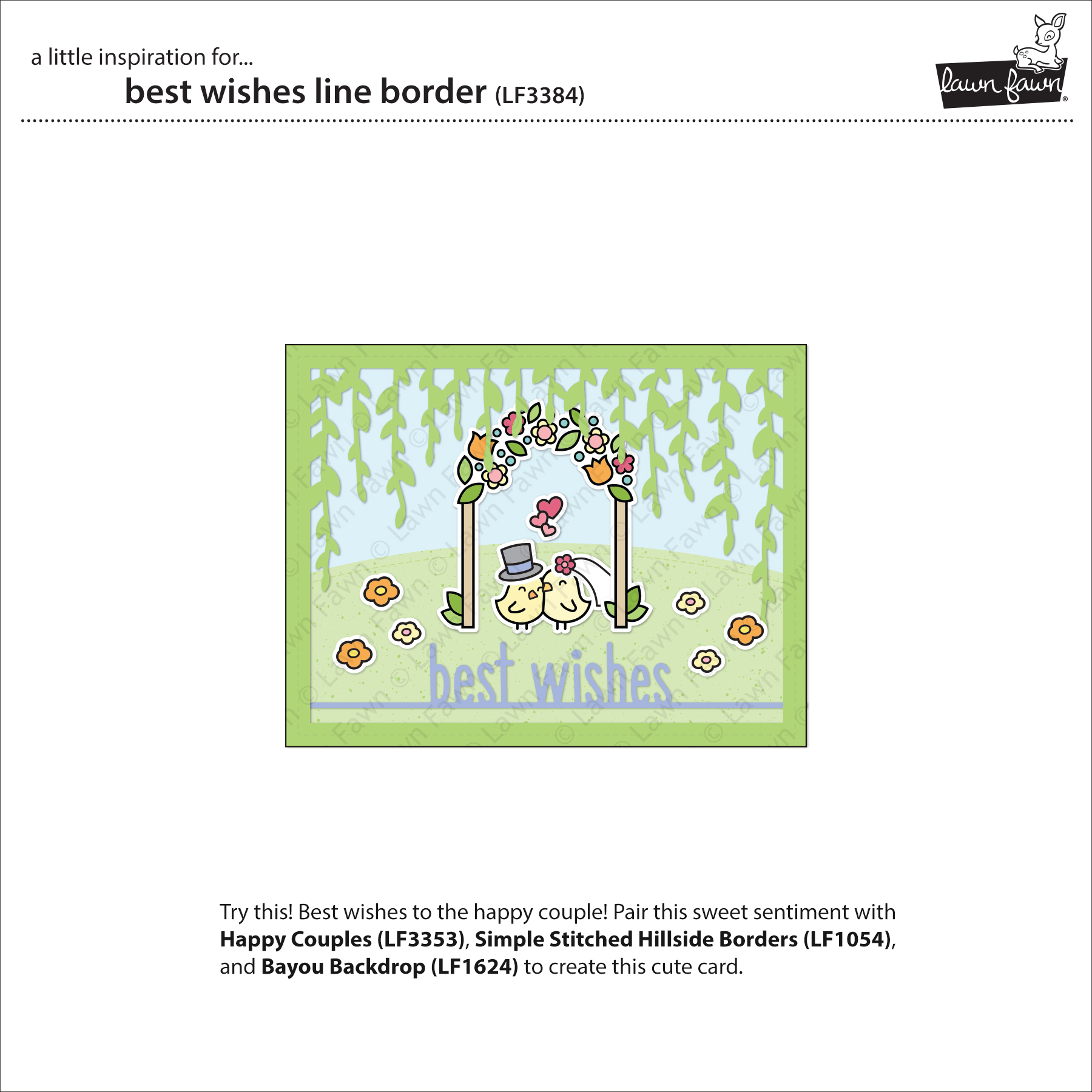 Lawn Fawn Die Best Wishes Line Border