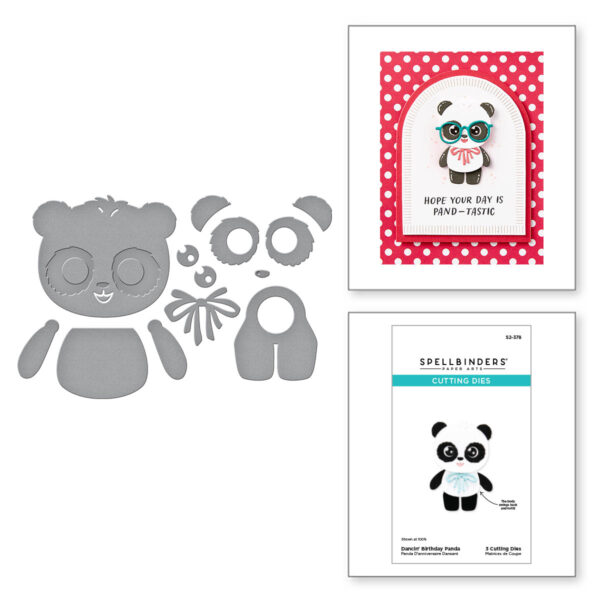 Spellbinders Dancin' Birthday Panda Etched Dies From the Monster Birthday Collection