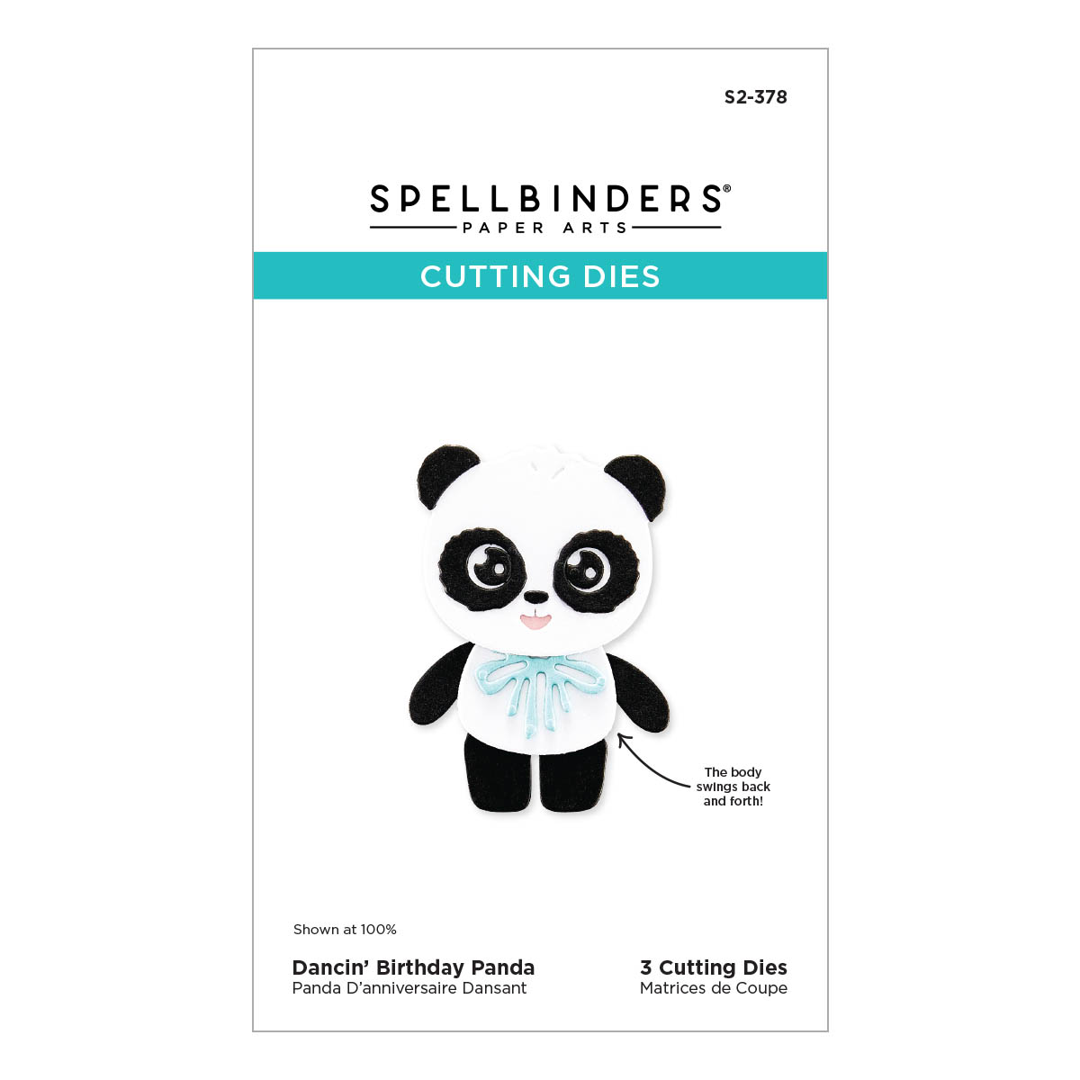 Spellbinders Dancin' Birthday Panda Etched Dies From the Monster Birthday Collection