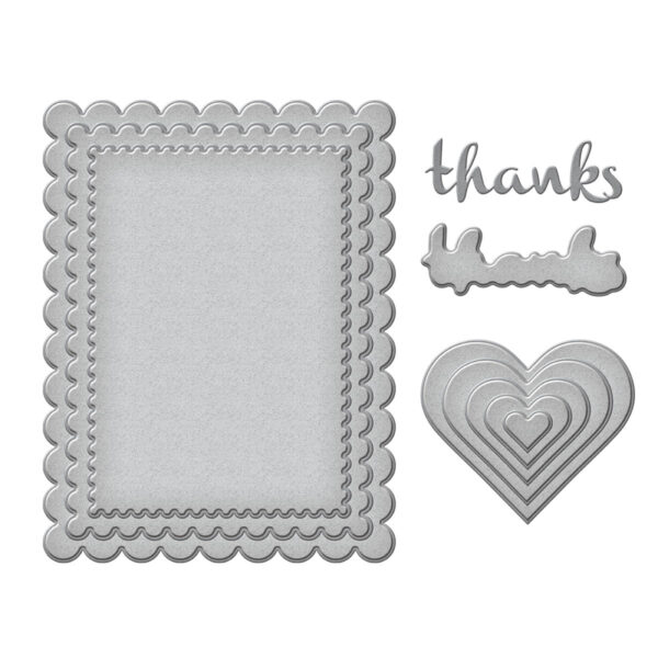 Spellbinders Heartfelt Thanks & Scallops Etched Dies From the From the Garden Collection By Wendy Vecchi