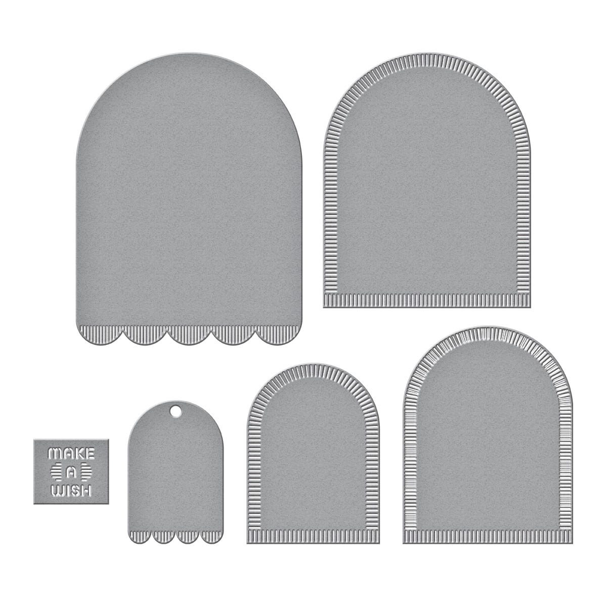 Spellbinders Make A Wish Arch Labels Etched Dies From the Monster Birthday Collection