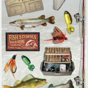 PAPER HOUSE CARDSTOCK STICKER GONE FISHIN'