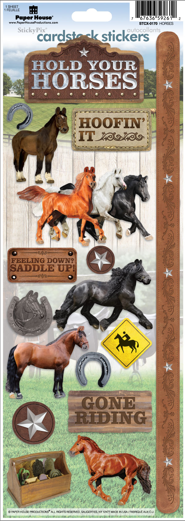 PAPER HOUSE CARDSTOCK STICKER HOLD YOUR HORSES