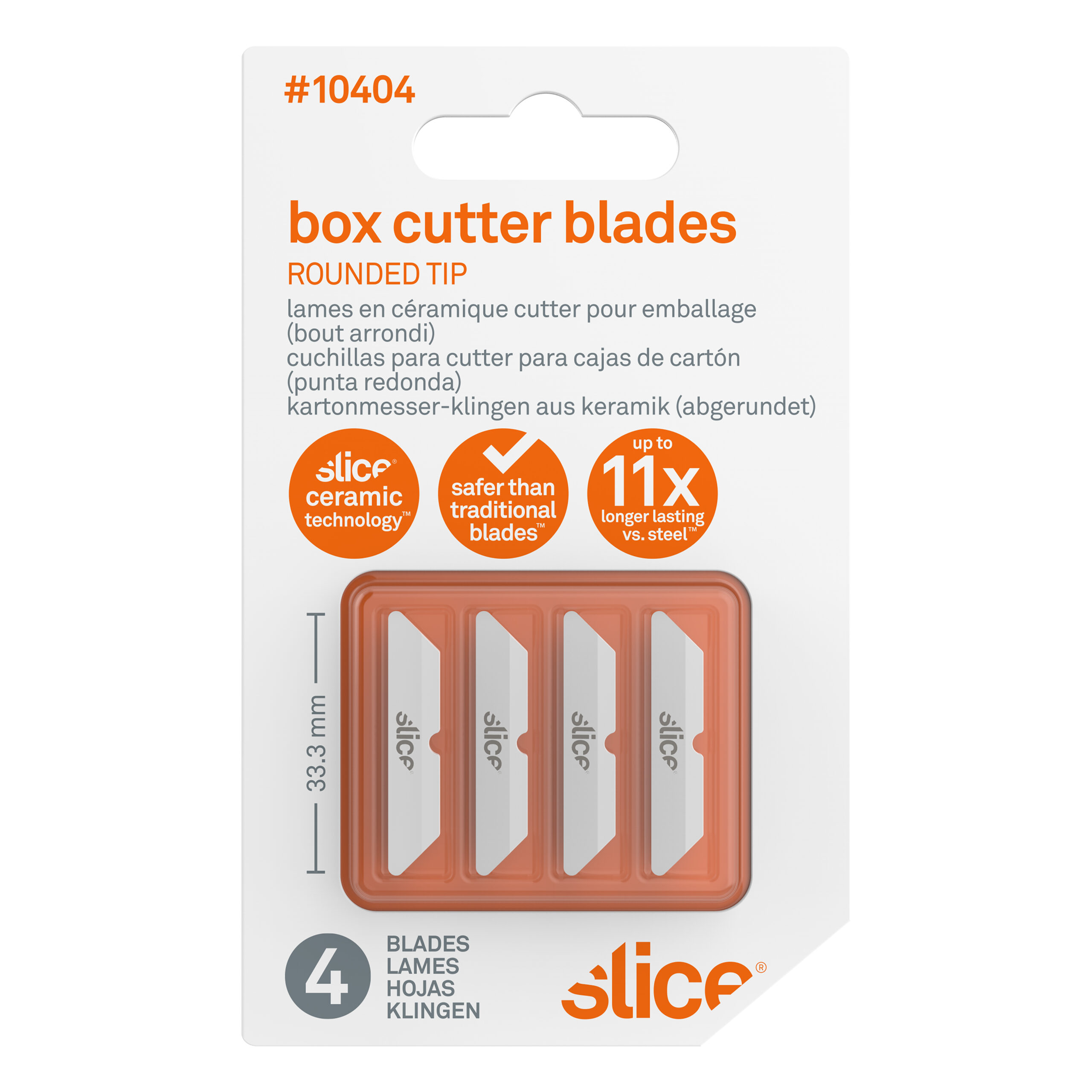 Slice Box Cutter Blades Rounded Tip 4 Pack