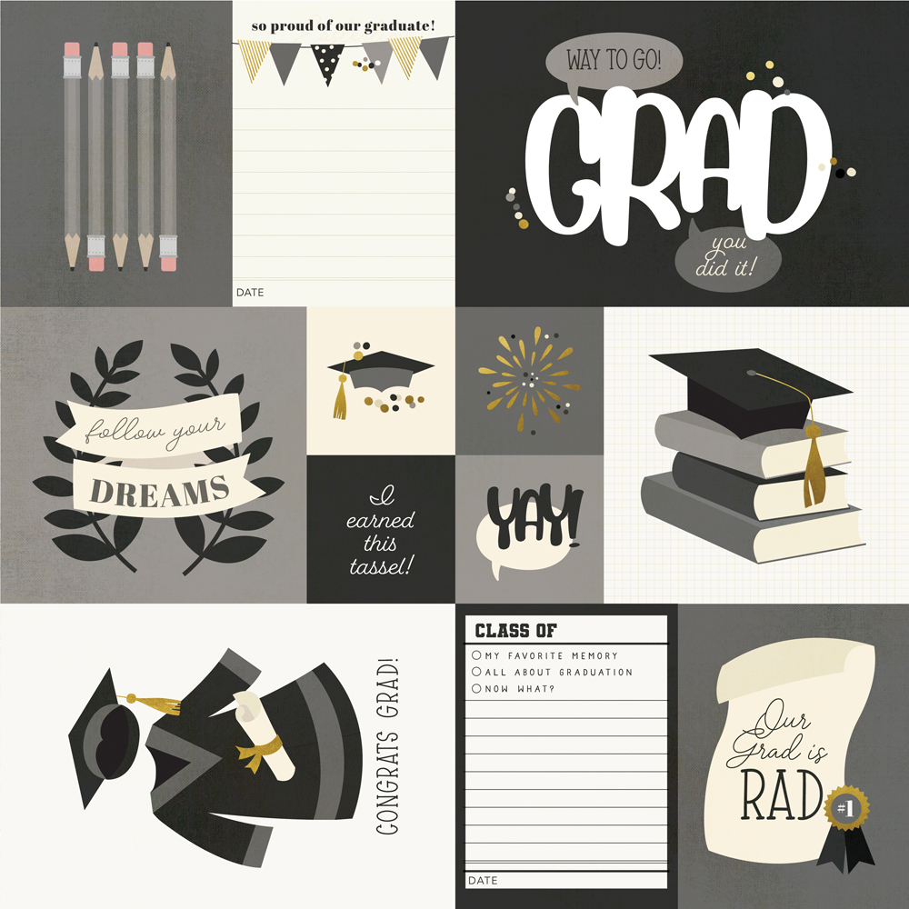 Simple Stories Graduation 12X12 Elements