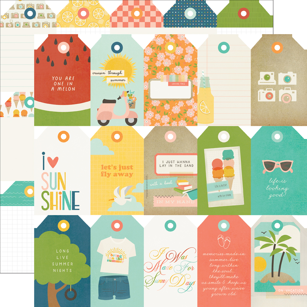 Simple Stories Summer Snapshots 12X12 Tags Elements