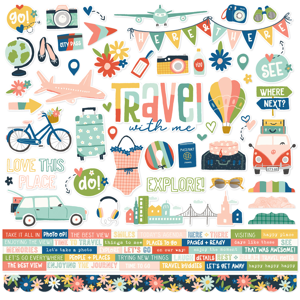 Simple Stories Pack Your Bags Cardstock Stickers