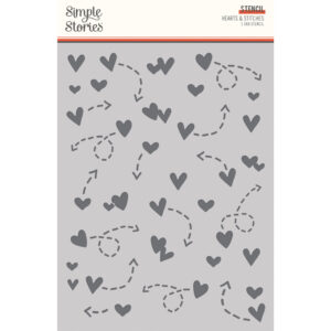 Simple Stories Pack Your Bags Stencil Hearts & Stitches