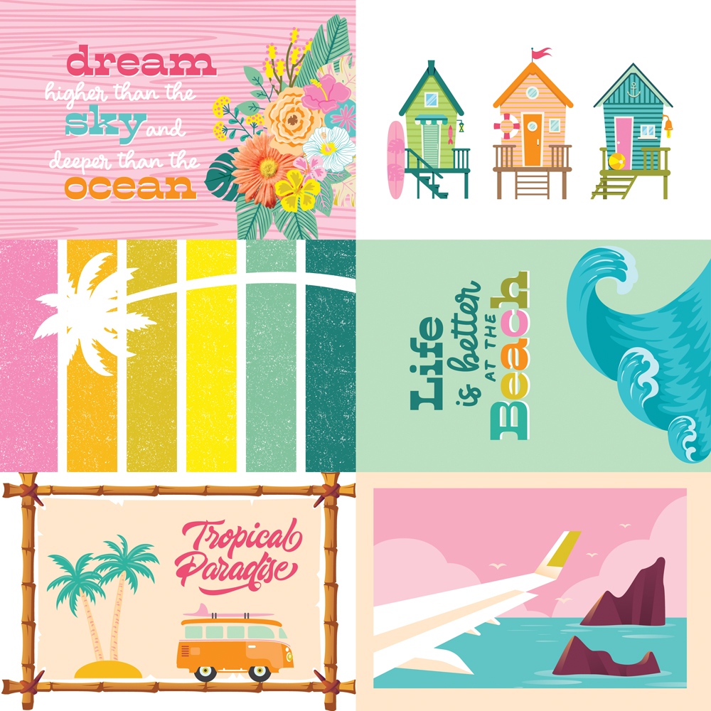 Simple Stories Just Beachy 12X12 4X6 Elements