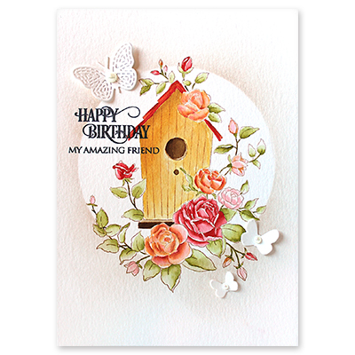 Penny Black Cling Birdhouse Beauty