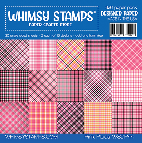 Whimsy Paper 6X6 Pink Plaid