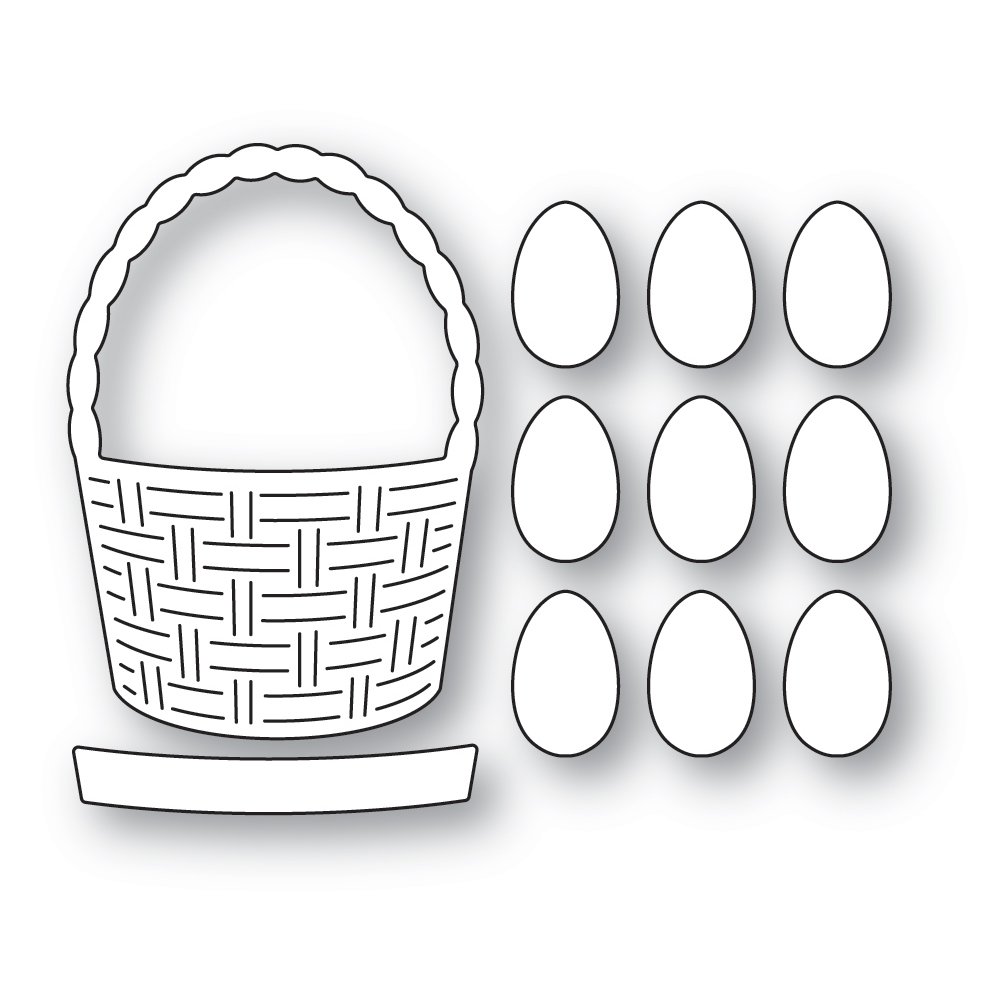 Memory Box Die Woven Basket of Eggs