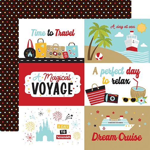 Echo Park Magical Voyage 12X12 6X4 Journaling Cards