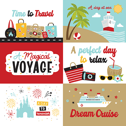 Echo Park Magical Voyage 12X12 6X4 Journaling Cards